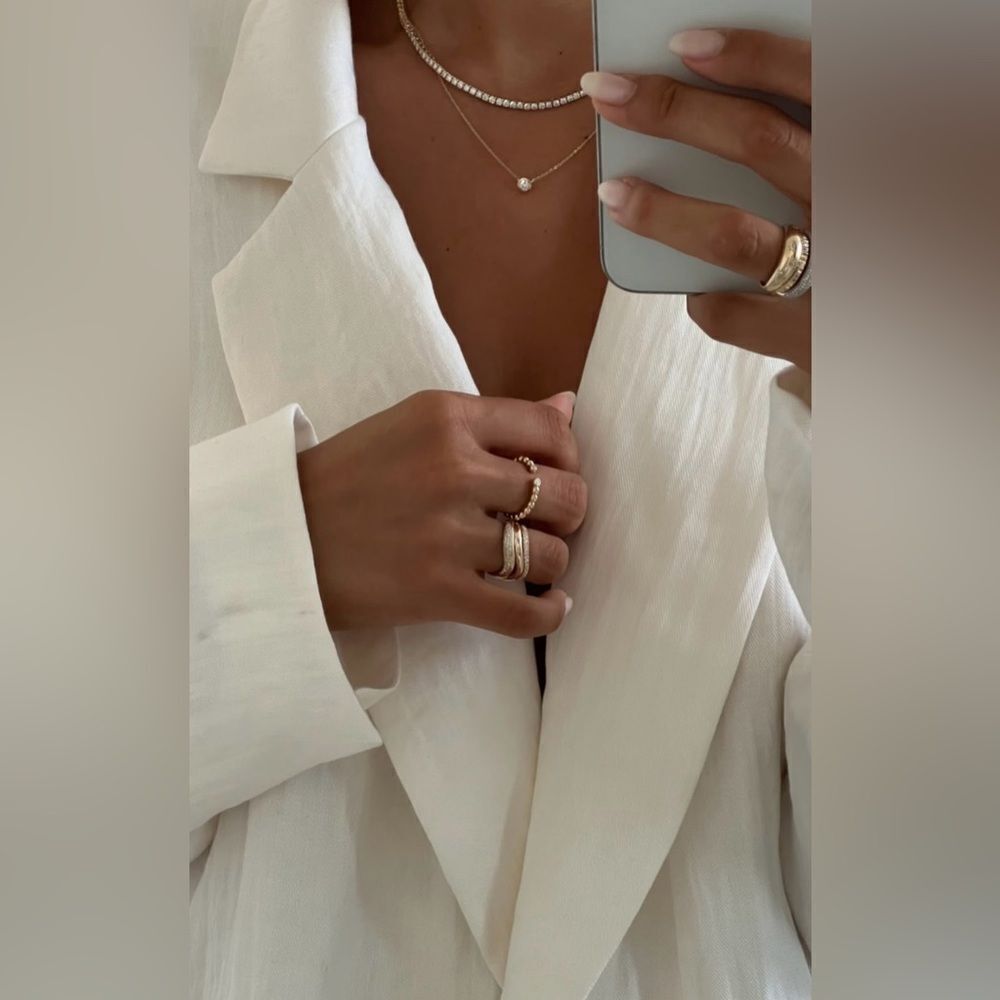 White textured  blazer